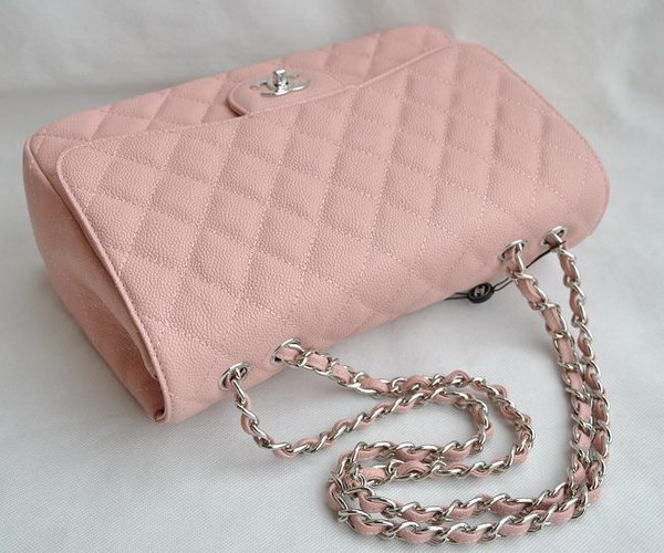 7A Replica Chanel Jumbo A28600 Pink Caviar with Silver Hardware Flap Bags